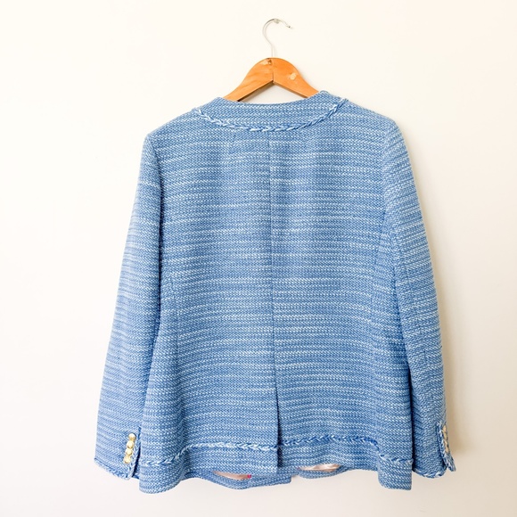 J. Crew Womens Lady Jacket Sequin Tweed Peri Blue Size XLarge - Picture 11 of 13